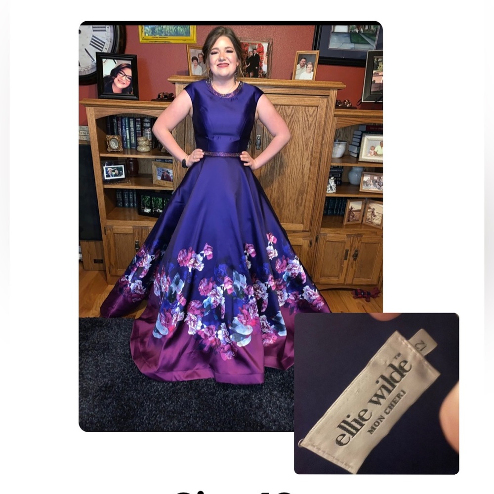 Purple floral ballgown